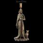 KS6422 Kleopatra Figur mit Bastet und Ankh - 360° Ansicht