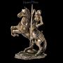 KS6973 Ritter Figur auf Streitpferd mit Lanze - 360° Ansicht