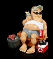 Funny Life Figurine - Camper with Barbeque and Beer