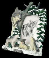 Bilderrahmen - Wölfe in der Winterlandschaft