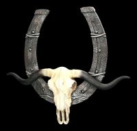 Western Wall Relief - Horseshoe with Bull Skull