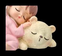 Dekofigur - Schlafendes Engelchen mit Bär
