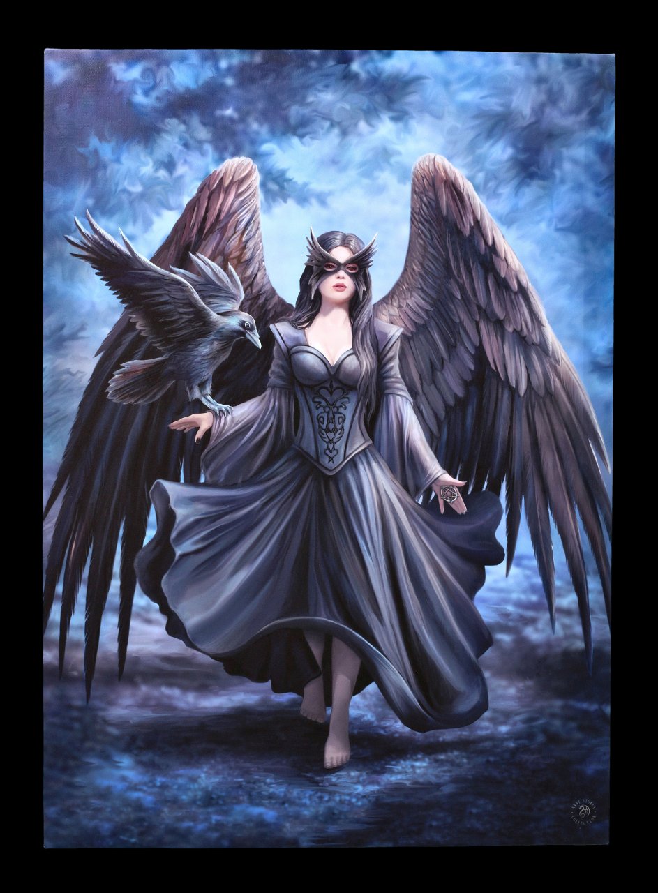Large Canvas with Angel - Raven