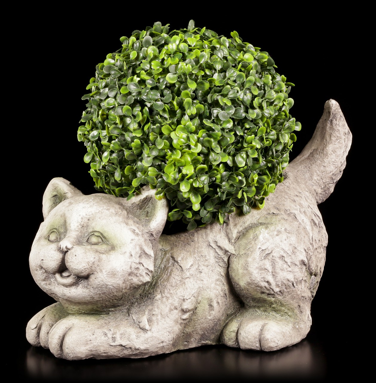 Gartenfigur - Verspielte Katze als Pflanzentopf
