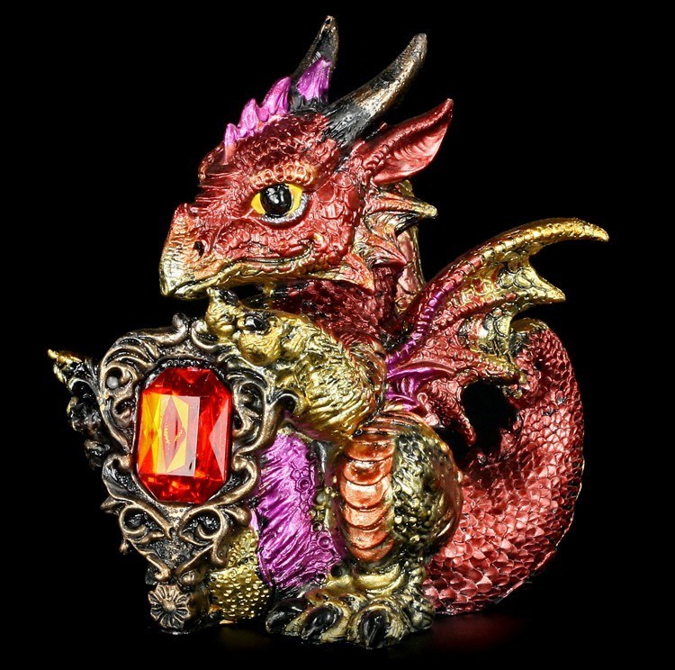 Drachen Figur - Ruby Dragonling
