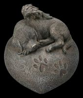Animal Urn - Dog Angel on Heart in Stonelook