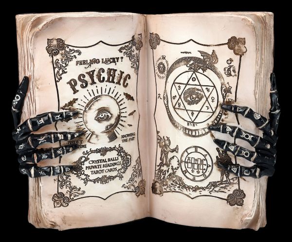 Psychic Book with Skeleton Hands