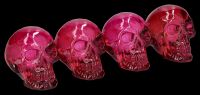 Skull Figurines Set of 4 - Bordeaux transparent