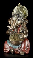 Kleine Ganesha Figur musizierend mit Harmonium