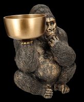 Gorilla Figurine Holding Bowl