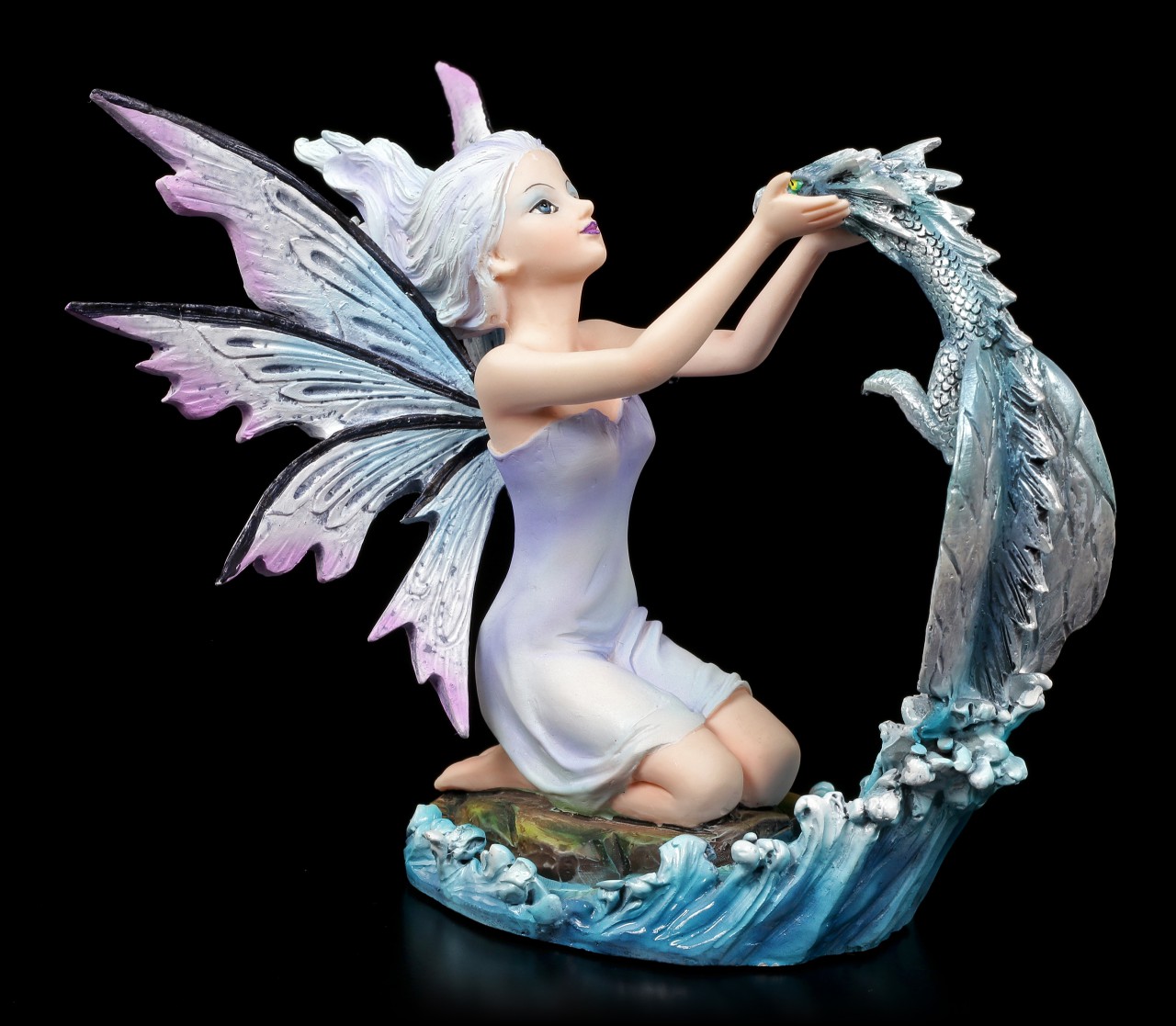 Elemental Fairy Figurine - Dura with Water Dragon