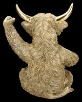 Highland Cow Wine Bottle Holder – Gold-coloured