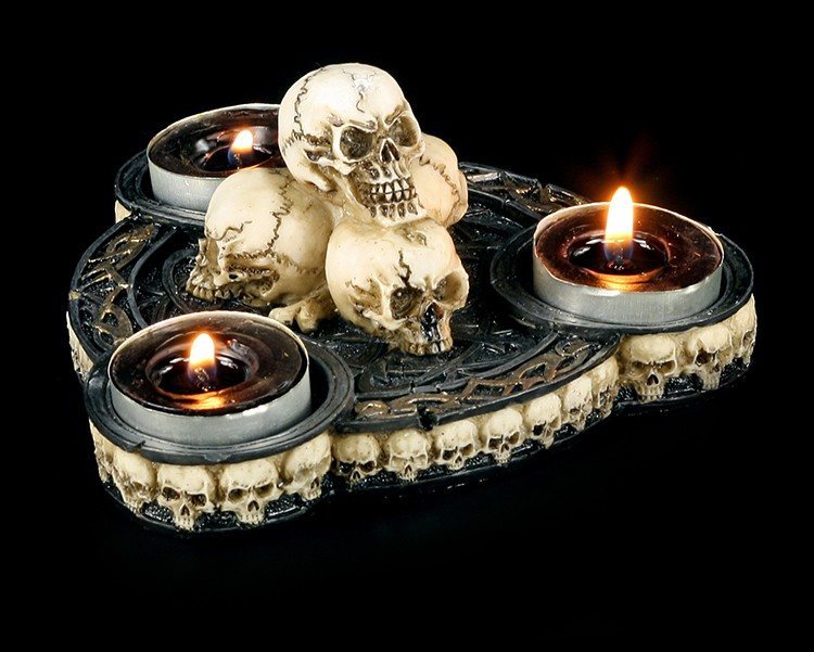 Triple Tealightholder - Skulls