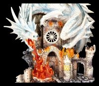 White Dragon Figurine Large - Attacks Castle
