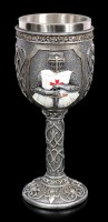 Knights Goblet - Crusader holds Sword