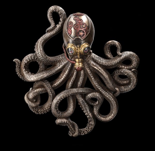 Wall Plaque - Steampunk Octopus with Gas Mask