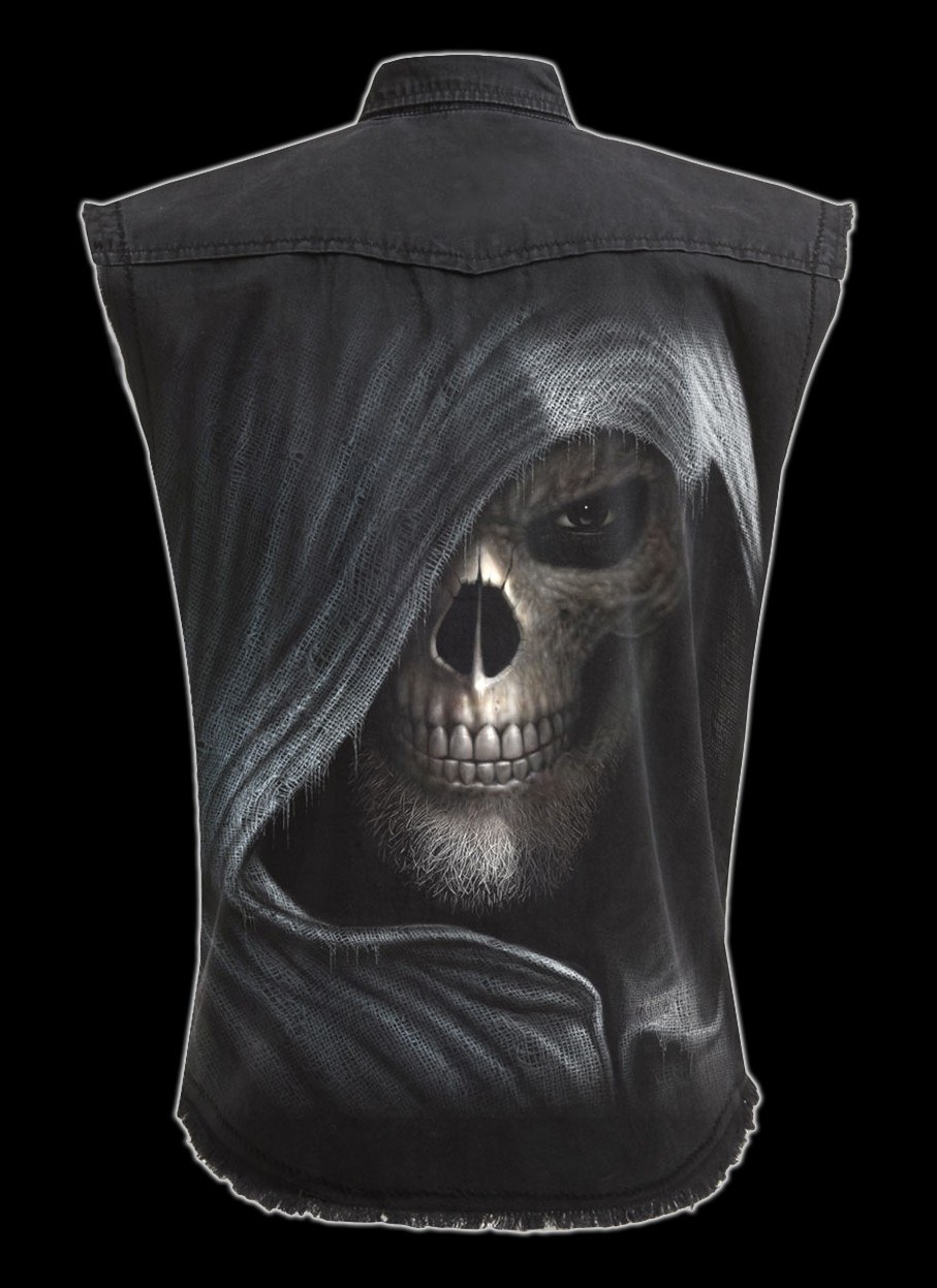 Darkness - Skull - Sleeveless Worker Shirt