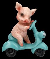 Dekofigur Schwein - Schweinchen mit Roller 2er Set