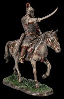 Dschingis Khan Figur auf Pferd mit Säbel