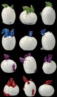 Dragon Figurines Set of 12 Hatching from Eggs