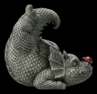 Garden Figurine - Dragon with Ladybug on Nose