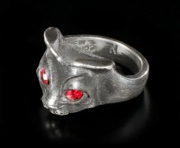 Alchemy Gothic Cat Ring - Bastet Goddess