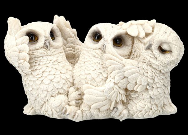 Owl Figurines - Snowy Owls No Evil