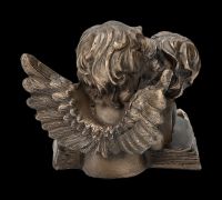 Engel Figur - Putten auf Buch bronziert