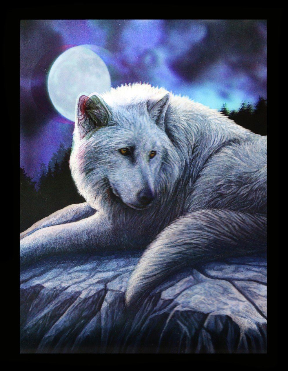NEU 3D Postkarte Gothic Kunst Lisa Parker Guardian North Wolf 10x15 cm ca 