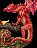 Fairy Figurine on Seesaw with red Dragon