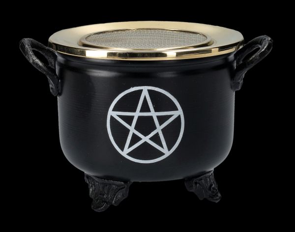 Resin Incense Burner - Cauldron Pentagram