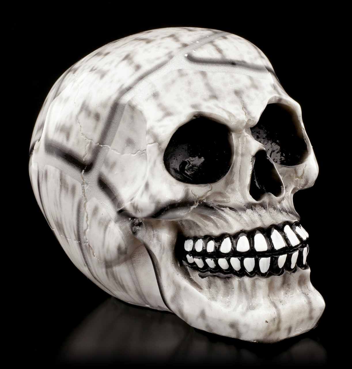 Colourful Skull - Grey Lines
