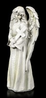 Engel Gartenfigur mit Kreuz im Arm