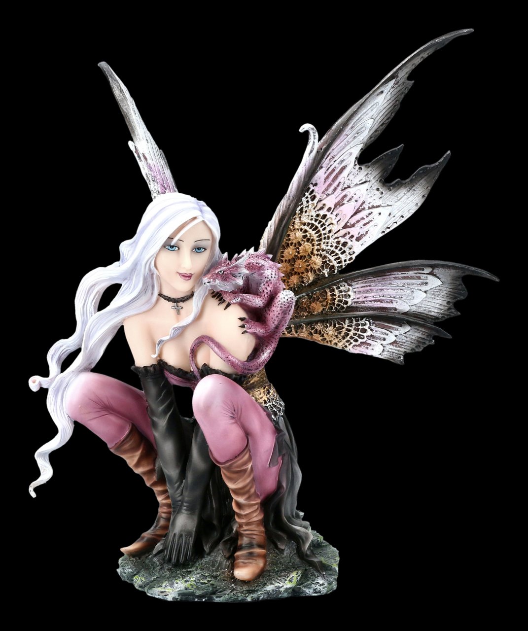 Elfen Figur - Violet mit kleinem Drachen