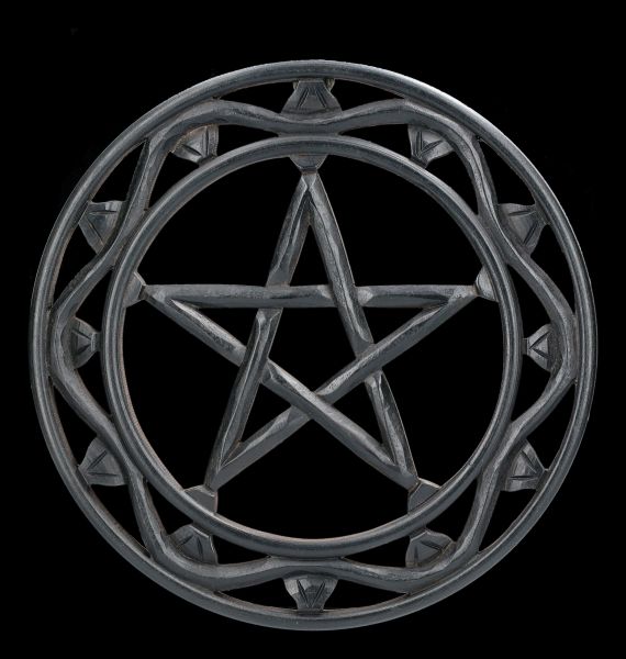 Wandrelief - Pentagramm Holz schwarz