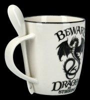 Tasse mit Löffel - Drache Beware Dragon is Stirring