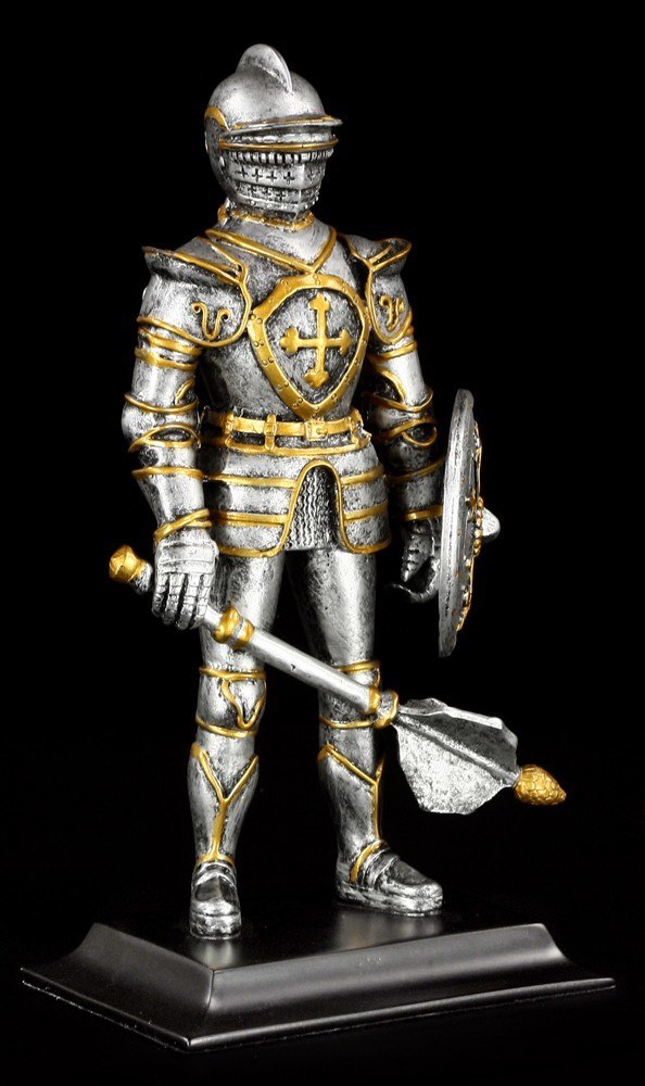 Knight Figurine with Mace & Shield