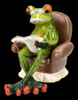 Funny Frog Figurine - Grandpa Reads Newspaper