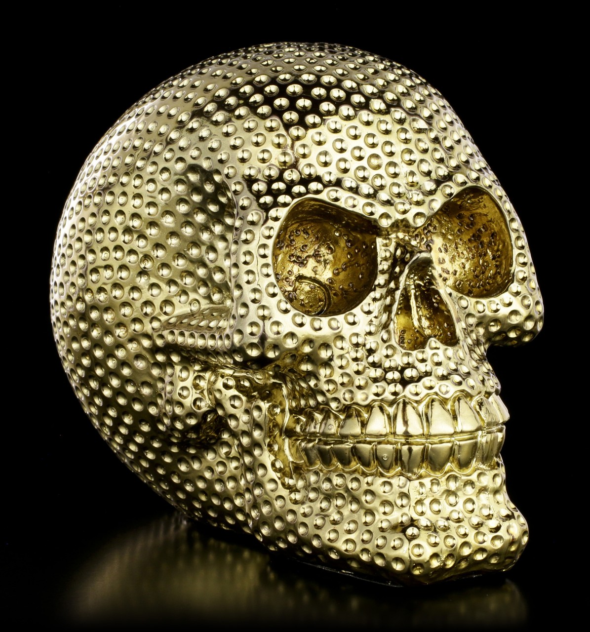 Skull with Dimples - gold colored