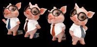 Dekofigur Schwein - Büro Schweinchen 4er Set