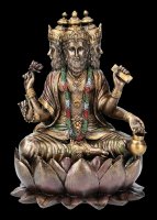 Hindu God Figurine - Brahma - Sitting on Lotus Flower