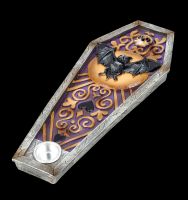 Incense Burner Coffin with Bat