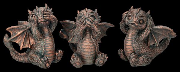 Dragon Figurines bronze coloured - No Evil