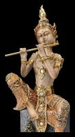 Buddha Figurine - Musician on decorated Column