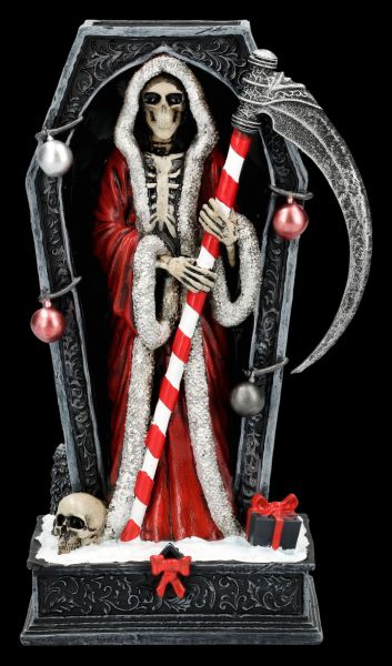 Sensenmann Weihnachtsfigur im Sarg - Merry Cryptmas
