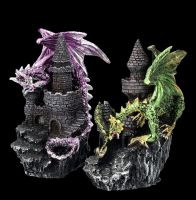Dragon Figures on Castle Set of 2
