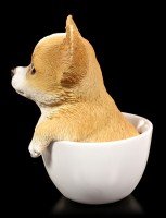 Hunde Figur - Chihuahua Welpe in Tasse