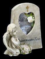 Grave Angel Figurine with Picture Frame and Tea Light