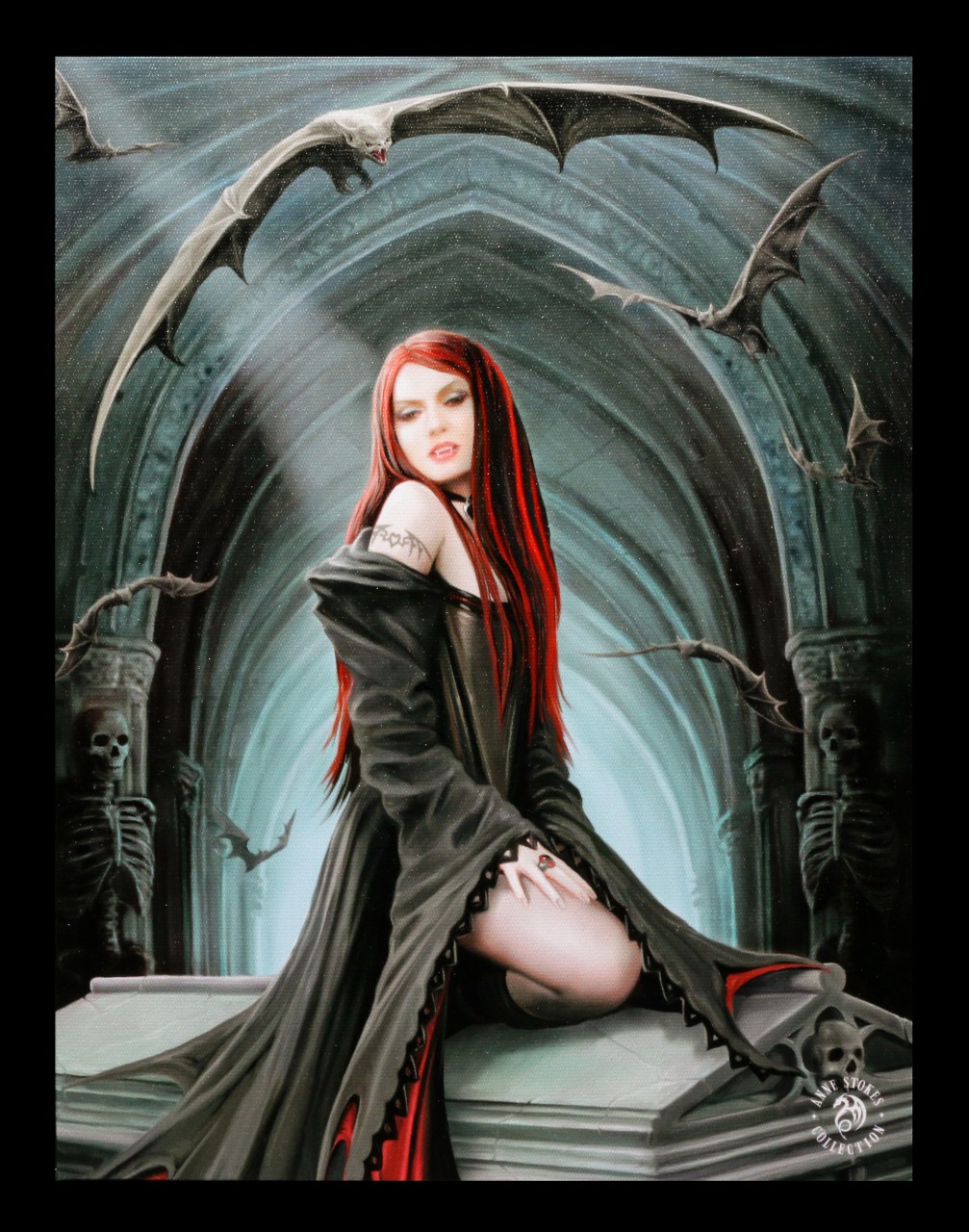 Small Canvas - Await the Night by Anne Stokes