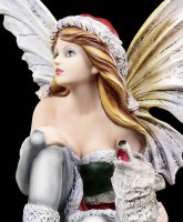 Winter Elfen Figur - Valeriana mit Wolf